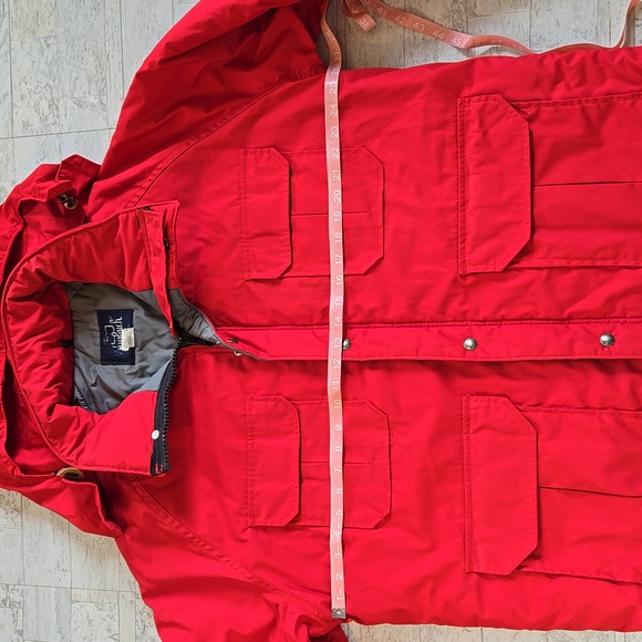 Woolrich Vintage mens Size XL Red Utility Jacket Detachable Hood - Picture 8 of 16
